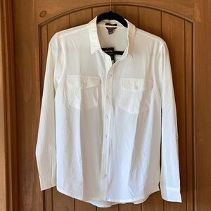 Eddie Bauer White Long Sleeve Blouse Timeless Design
